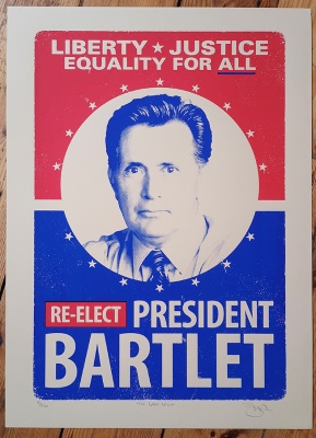 ''Bartlet for President'' screenprint by Barry Bulsara