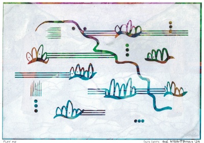 ''Graphical Score - Play Me'' original collaborative artwork by Laura Copsey and KEELERTORNERO