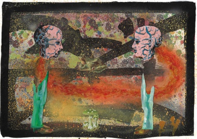 ''Cosmic Connection'''' original collaborative artwork by Teddy Baden and KEELERTORNERO