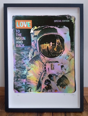 ''To the moon and back - Mirri edition'' screenprint by Richard Pendry