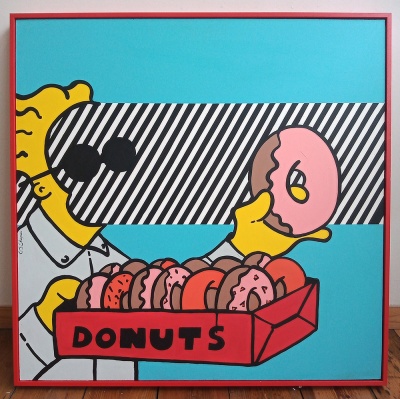 ''Donuts'' original painting by Carl Stimpson