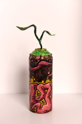 ''Can of worms'' customised empty spray can by Matt Tanner